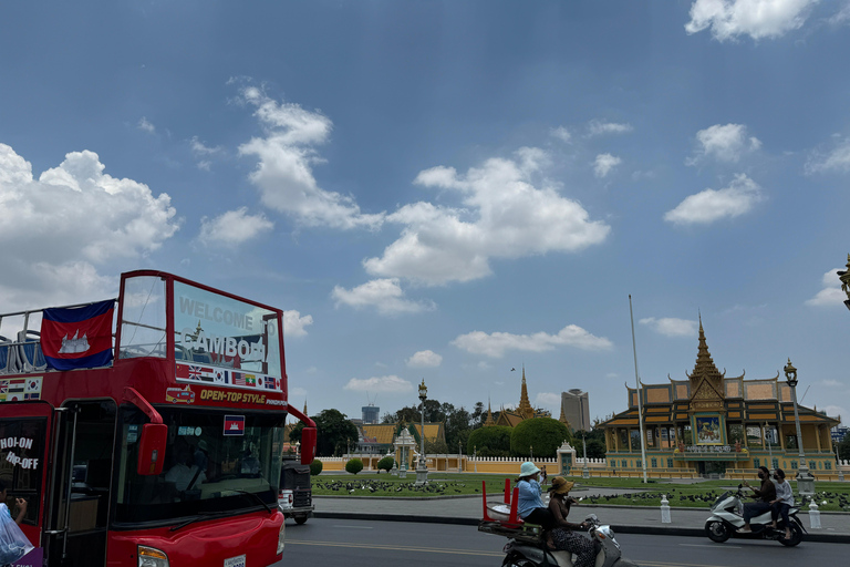 Phnom Penh: Hop-On Hop-Off Bus Ticket and Mekong Cruise Phnom Penh: Hop-On Hop-Off Bus Free Cruise Ticket-2 Day Pass