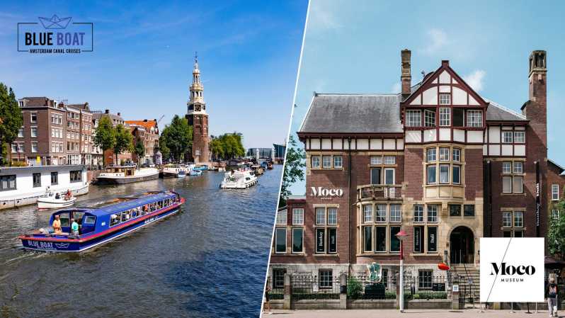 アムステルダム：運河クルーズとモコ美術館の複合チケット