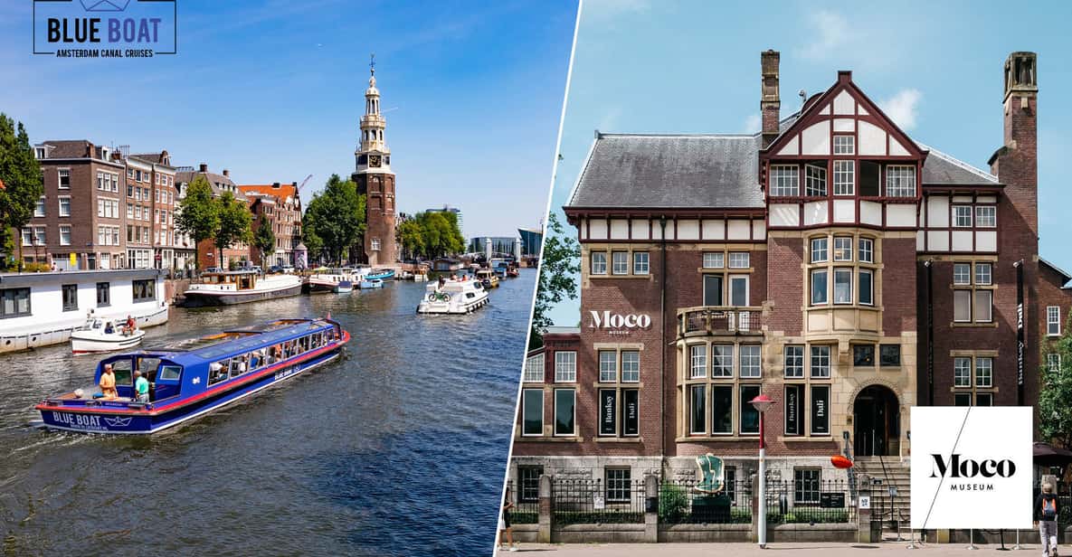 Impressie van Amsterdam: Combinatieticket grachtenrondvaart en Moco Museum
