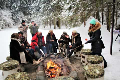 moscow winter folkloric barbecue with horsedrawn sledding