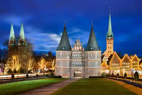 Lübeck: Mercado de Natal e city tour histórico