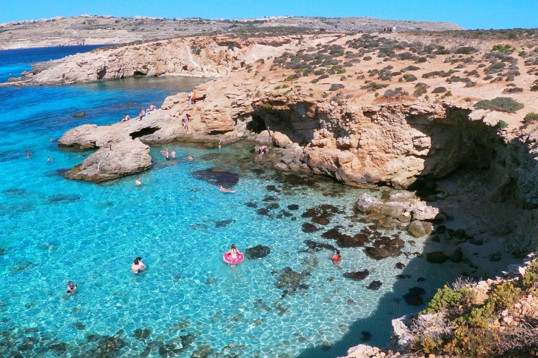 Malta: boottocht Comino, Blue Lagoon & grottenMalta: boottocht Comino, Blauwe Lagune & grotten