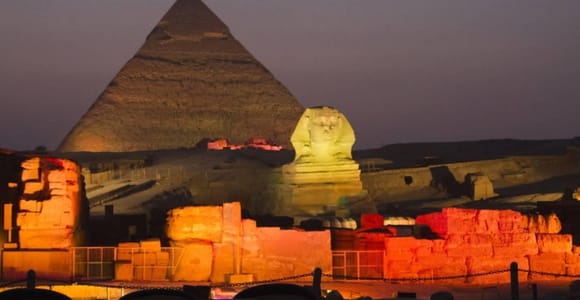 Cairo: Pyramids of Giza Sound & Light Show with City Tour