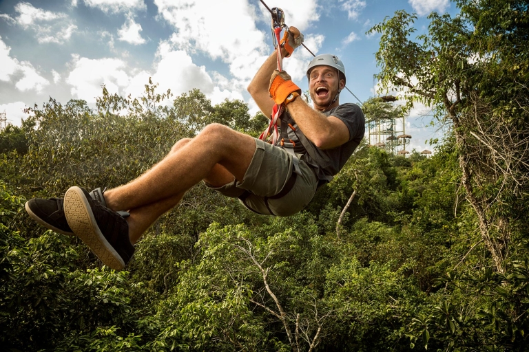 From Cancun or Riviera Maya: Selvatica Jungle Zip Line Tour Group Tour with Meeting Point at Selvatica Park