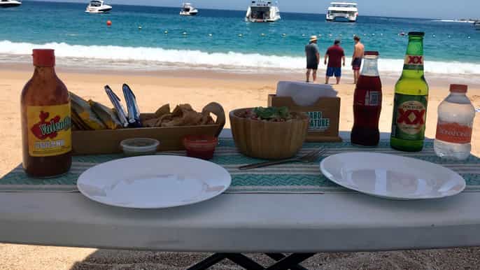 cabo beach day at the sea of cortez with snorkeling