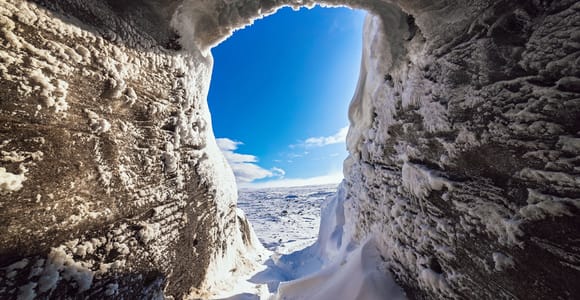 From Gullfoss: Langjökull Ice Cave and Snowmobile Tour
