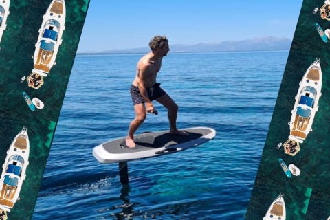 Palma: wycieczka jachtem Watertoy z e-foliowymi deskami surfingowymi i SeabobamiPalma: wycieczka jachtem z zabawkami wodnymi z deskami typu E-Foil i Seabob