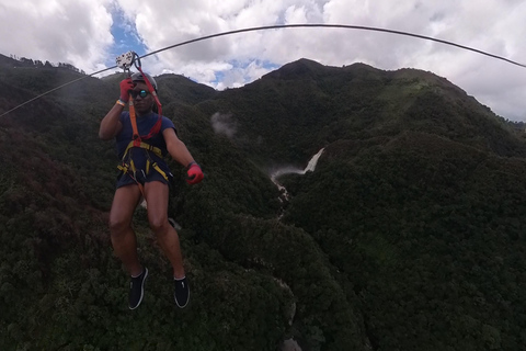 From Medellín: Highest Zipline, Climbing & Waterfalls