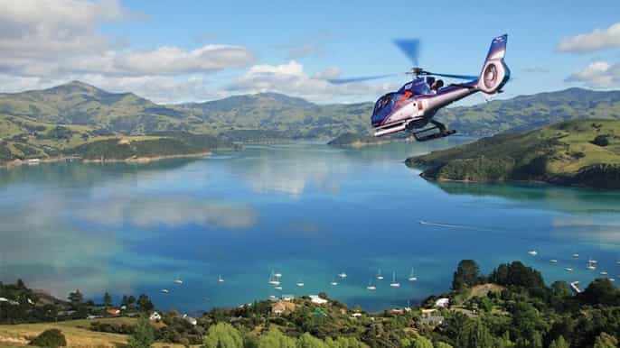from christchurch helicopter flight to akaroa