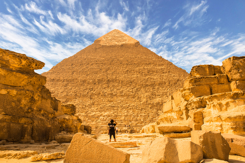 Cairo: Piramides en Sphinx Tour met rivier de Nijl Felucca RideGedeelde tour zonder toegangsprijzen