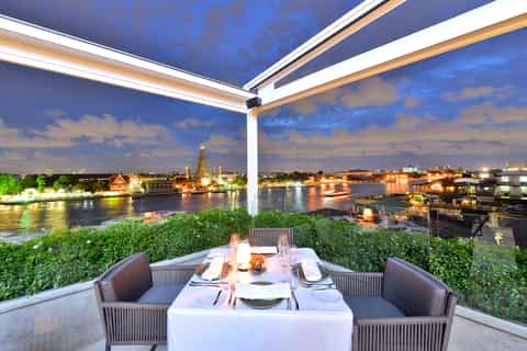 Bangkok: Above Riva Rooftop Restaurant & Roundtrip Transfer