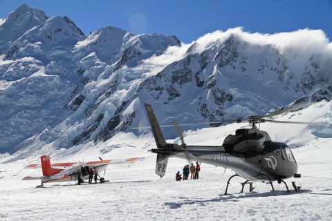 Mount Cook: volo combinato sci aereo ed elicottero