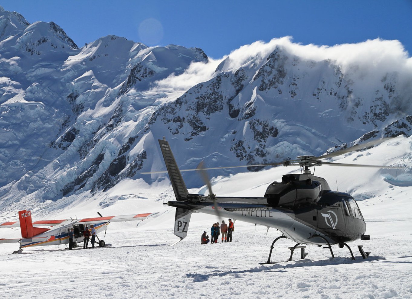 Mount Cook: Kombinationsflyvning med skifly og helikopter i alperne