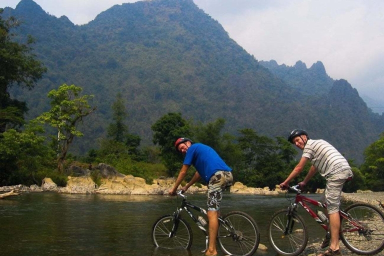 Vang Vieng: visite à vélo du lagon bleu et de la campagne avec déjeunerVisite privée