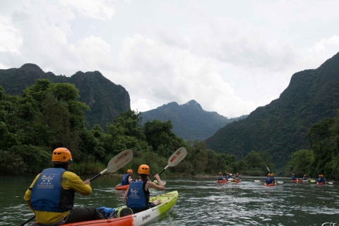 From Vang Vieng:Tham Xang & Tham Nam with Kayaking or Tubing Water Caves with Nam Song River Tubing