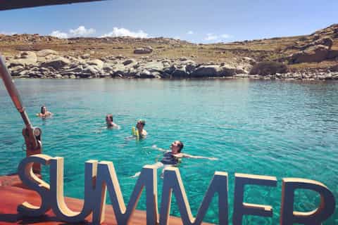 From Mykonos: Delos & Rhenia Islands Boat Trip with BBQ