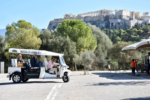 Atene: tour privato della città di 3 ore su un tuk tuk ecologicoPrelievo dagli hotel centrali di Atene