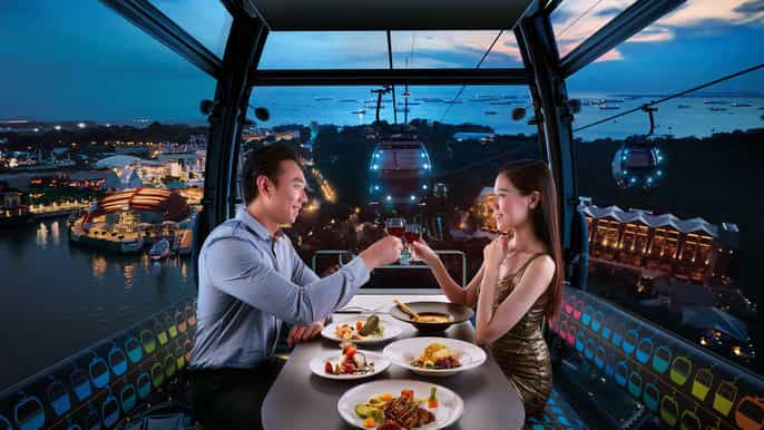 singapore cable car premium cabin dining experience
