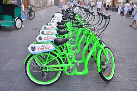 Florence : visite en petit groupe en vélo électrique avec la place MichelangeloFlorence en vélo électrique