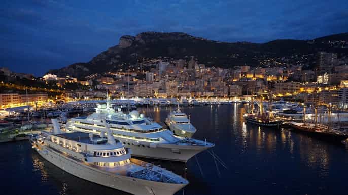 monaco and montecarlo by night from nice