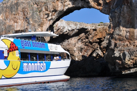 Mallorca: catamarán con fondo de cristal por la costa esteDesde Cala Romántica: rutas norte y sur