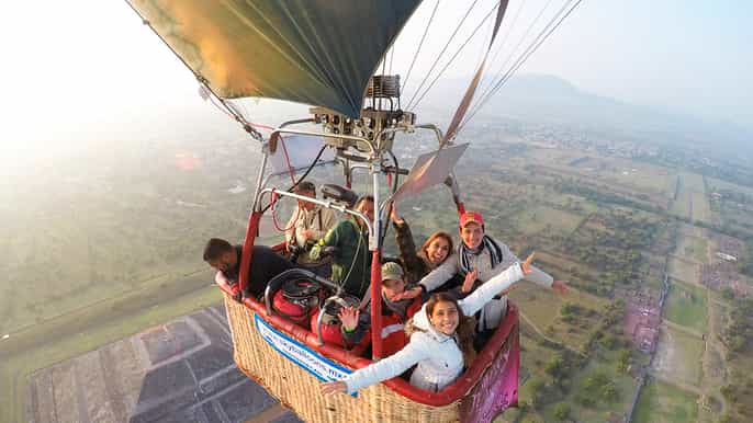 desde ciudad de méxico globo aerostático en teotihuacán