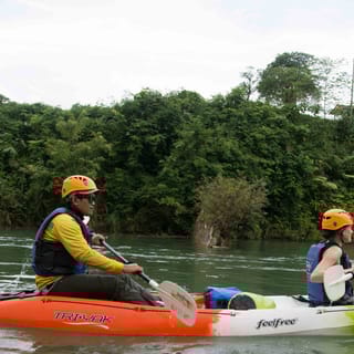 Vang Vieng: Kayaking & Cave Tubing with Zip Line/Blue Lagoon