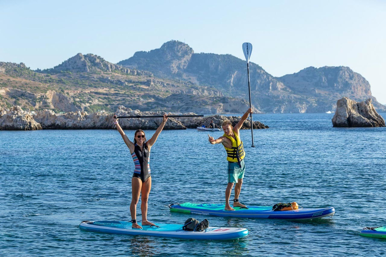 Rhodes: Aventura de Stand-Up Paddle e SnorkelStand-Up Paddleboard e Snorkeling South Island Pickup