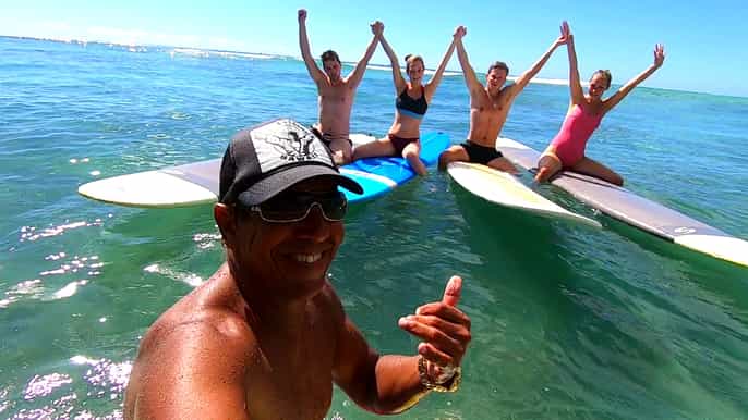 waikiki lección de surf de 1 hora en grupos pequeños