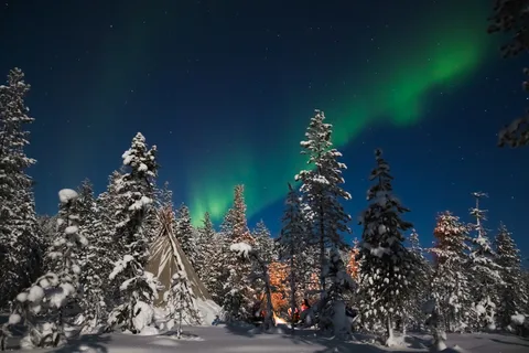 Rovaniemi : Aurore boréale et pique-nique