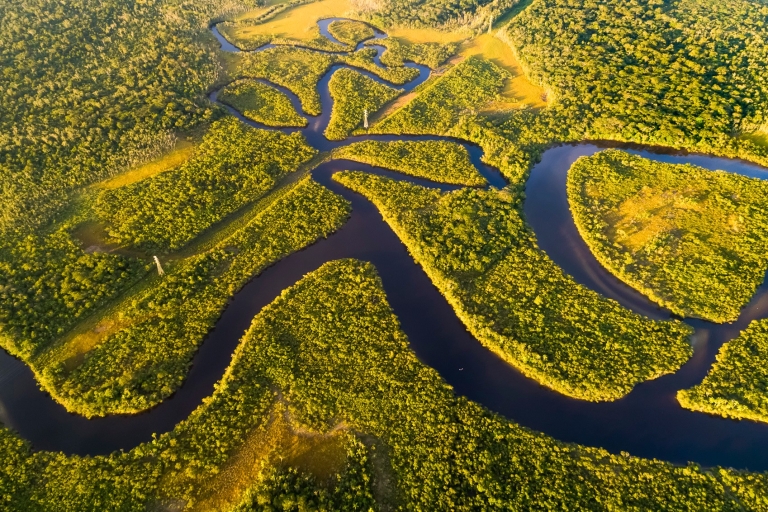 Treffen der Flüsse, Flussufer, schwimmendes Haus - 35min35 Minuten Amazonas-Regenwald-Rundflug