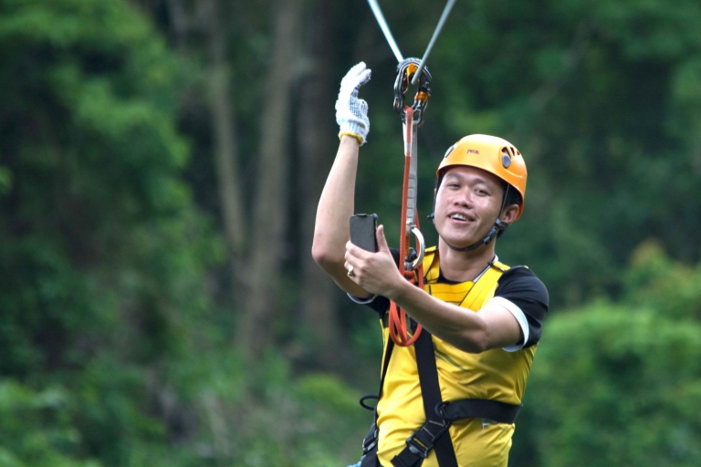 Vang Vieng: Half-Day Zip Lining with Cave Exploration Option Zip Line Experience & Tham Nam None Caving