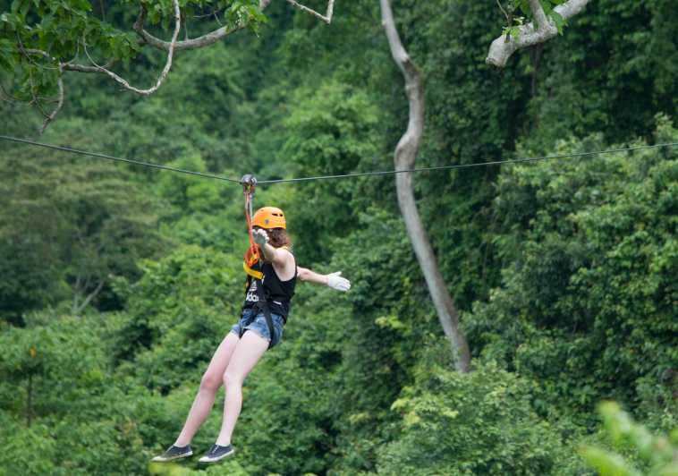 Vang Vieng: Half-Day Zip Lining with Cave Exploration Option