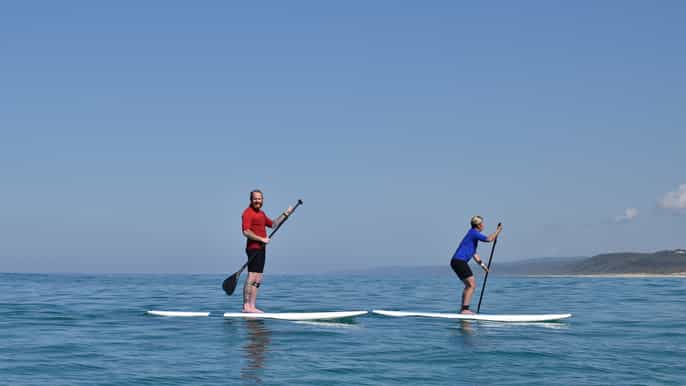 noosa stand up paddle lesson double island adventure