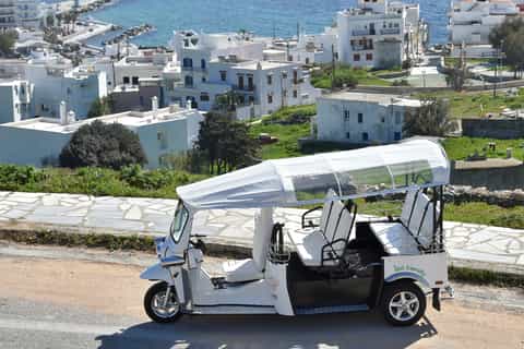Mykonos: Riviera Private E-Tuk Tour with Cheese Tasting