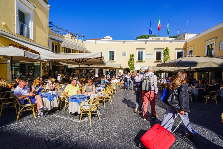 Depuis Sorrente : Excursion d'une journée à Capri et Anacapri avec la Grotte BleueVisite de Capri en espagnol