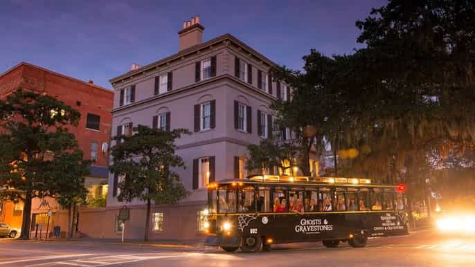 savannah ghosts gravestones trolley tour