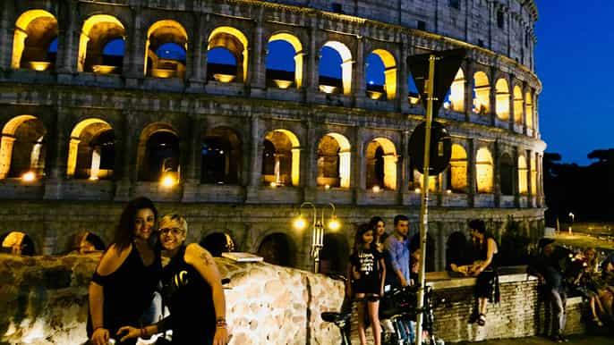 rome ebike night tour with food and wine tasting