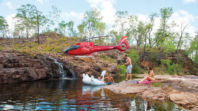 from darwin litchfield waterfall private helicopter getaway