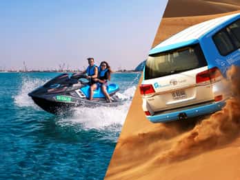 Dubai: Wüsten-Safari mit Kamelritt & Jetski-Fahrt Dubai: Wüsten-Safari mit Kamelritt & Jetski-Fahrt