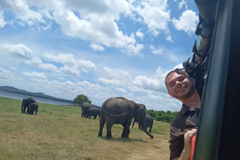 Desde Dambulla: Fortaleza de la Roca de Sigiriya y Safari en Minneriya