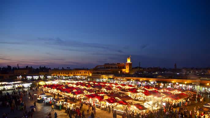 marrakech excursão medina à noite