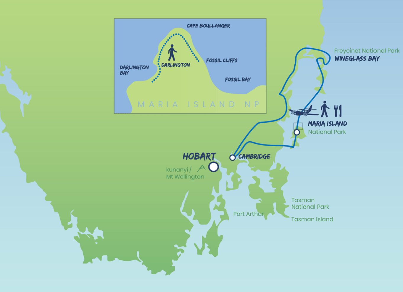 Wineglass Bay og Maria Island Scenic Flight Experience