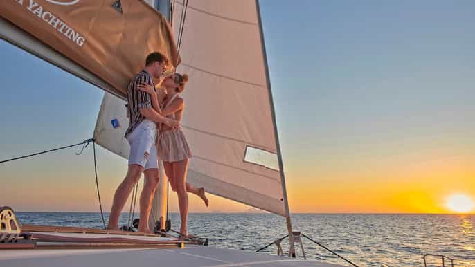 santorini platinum catamaran cruise with lunch and open bar