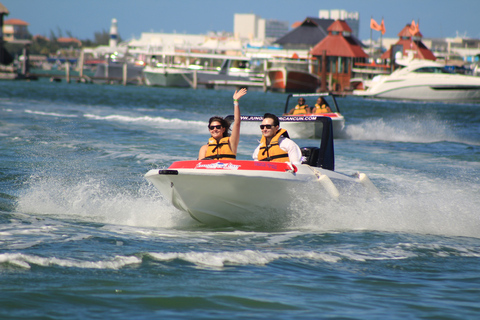 Cancún: Combo Tour łodzi motorowej, nurkowania z rurką i skuterem wodnym