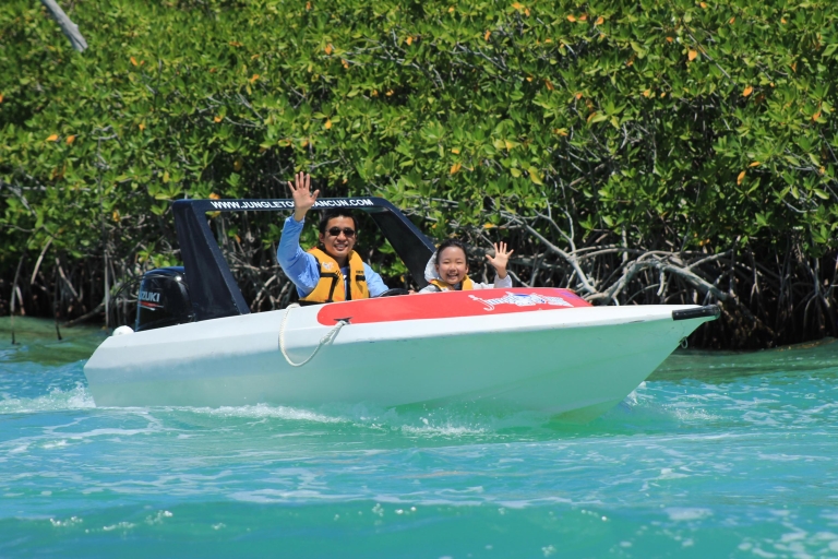 Cancún: Combo Tour łodzi motorowej, nurkowania z rurką i skuterem wodnym