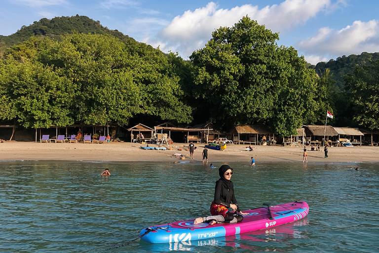 From Nipah Beach: Clear Canoe, SUP & Water Bike +Drone Shot Paddleboard with Drone Photos & Videos