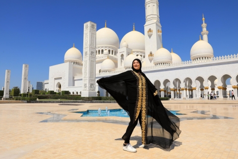 Dubai: rondleiding Grote moskee Sheikh Zayed met fotograafGedeelde rondleiding met fotosessie en ophaalservice hotel