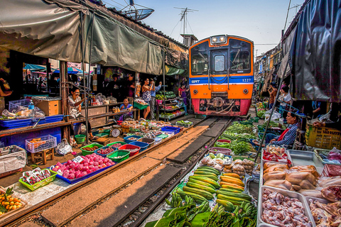 Z Bangkoku: Damnoen Saduak & Train Market Tour po hiszpańskuWspólna wycieczka grupowa: Spotkaj się w Rambutri Village Inn & Plaza