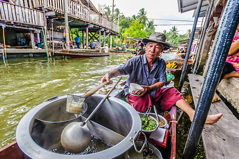 Desde Bangkok: Damnoen Saduak y mercado del tren en españolTour en grupo: Rambutri Village Inn & Plaza